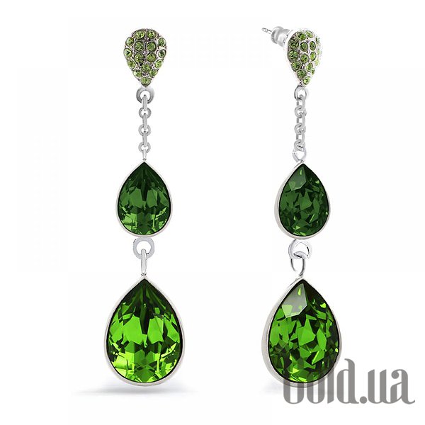 

Серьги с подвесками Kobi, Стальной, Серьги с кристаллами Swarovski