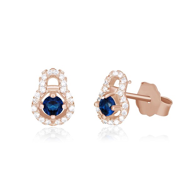 Срібні сережки з куб. цирконіями в позолоті