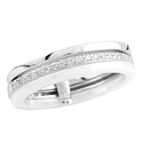 Серебряное обручальное кольцо с керамикой и куб. циркониями, 1256781
