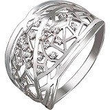 Женское серебряное кольцо с куб. циркониями, 1614157