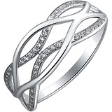 Женское серебряное кольцо с куб. циркониями, 1614413