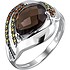 Женское серебряное кольцо с куб. циркониями и раухтопазом - фото 1