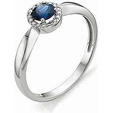Женское золотое кольцо с бриллиантами и сапфиром, 1643085