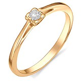 Золотое кольцо с бриллиантом, 1645389