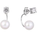 Срібні сережки з куб. цирконіями і перлами, 1670989