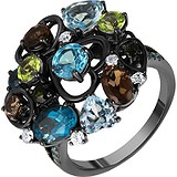 Золотое кольцо с бриллиантами и куб. циркониями, 1673037