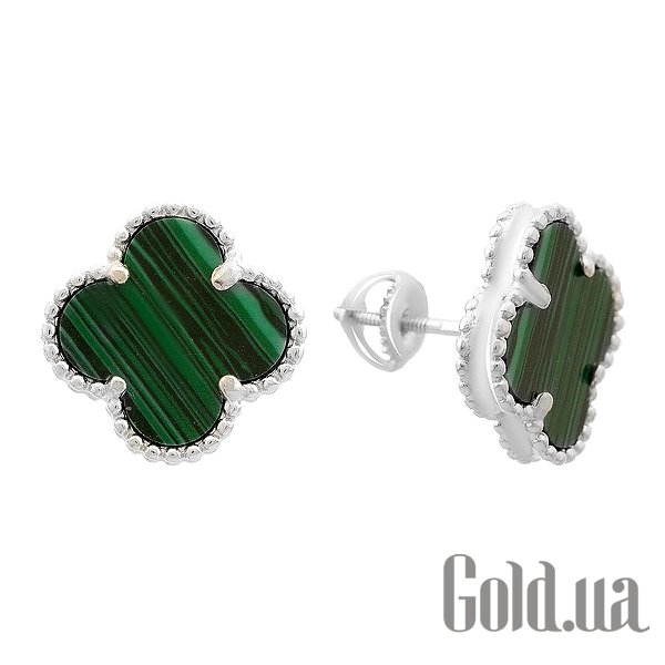 

Серьги-гвоздики Fresh Jewelry, Серебряные серьги с малахитами