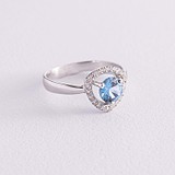 Женское серебряное кольцо с куб. циркониями и кварцем, 1796685