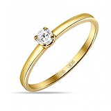 Золотое кольцо с бриллиантом, 1527630