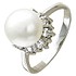Жіноча срібна каблучка з культів. перлами і куб. цирконіями - фото 1