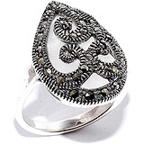 Silver Wings Женское серебряное кольцо с перламутром и марказитами, 1618766