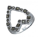 Серебряное кольцо с марказитами, 1622350