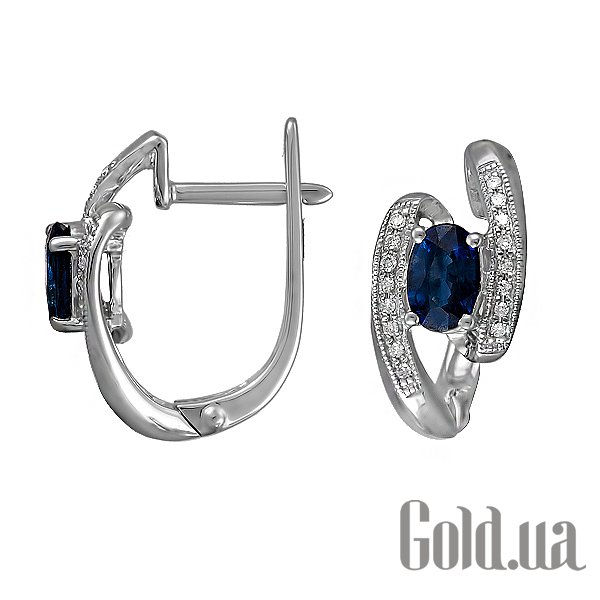 

Серьги Lurie Jewelry, Золотые серьги с бриллиантами и сапфирами
