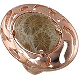 Женское серебряное кольцо с хризопразом в позолоте, 1652558