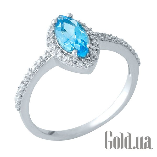 

Женские кольца Fresh Jewelry, Женское серебряное кольцо с синт. аквамарином и куб. циркониями, 17.5