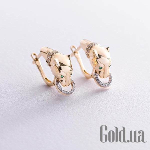 

Серьги Украина, Золотые серьги с куб. циркониями