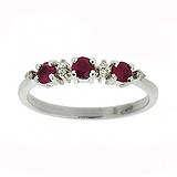Женское серебряное кольцо с бриллиантами и рубинами, 1716814