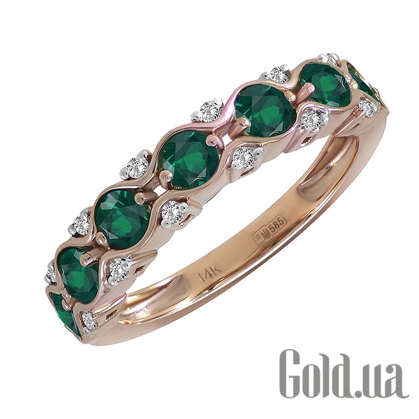

Кольцо Lurie Jewelry, Женское золотое кольцо с бриллиантами и изумрудами, 18