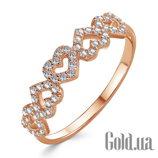 

Кольцо Украина, Женское золотое кольцо с куб. циркониями, 17