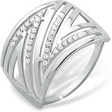 Женское серебряное кольцо с куб. циркониями, 1613903