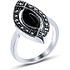 Silver Wings Женское серебряное кольцо с ониксом и марказитами - фото 1