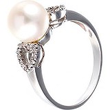 Женское золотое кольцо с бриллиантами и жемчугом, 1627471