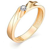 Золотое обручальное кольцо с бриллиантом, 1636687