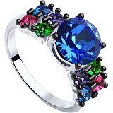 SOKOLOV Женское серебряное кольцо с кристаллами Swarovski, 1644623
