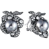 Срібні сережки з куб. цирконіями і перлами, 1650255