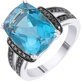 Женское золотое кольцо с бриллиантами и топазом, 1673295