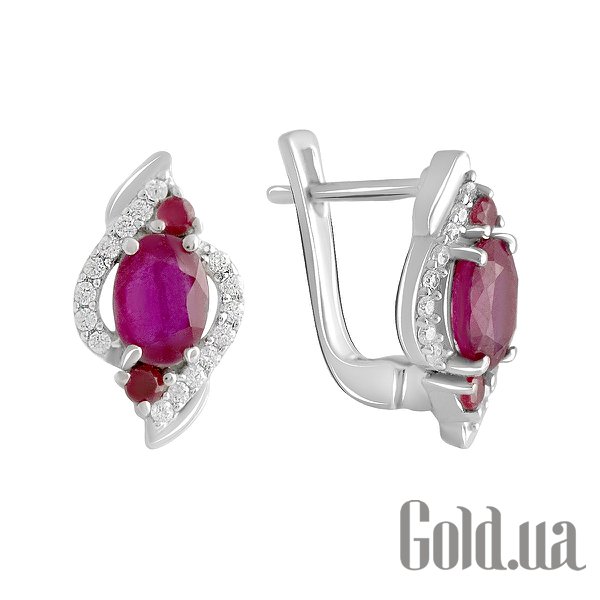 

Серьги Fresh Jewelry, Серебряные серьги с куб. циркониями и рубинами