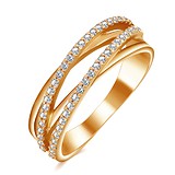Золотое обручальное кольцо с куб. циркониями