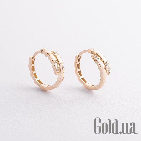 

Серьги-кольца Украина, Золотые серьги с куб. циркониями