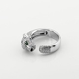 Женское серебряное кольцо с куб. циркониями и эмалью, 1796175