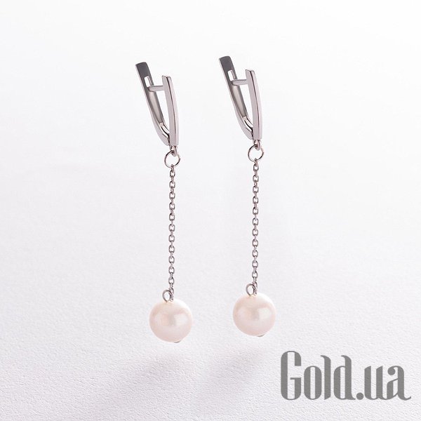 

Серьги с подвесками Украина, Серебряные серьги с культив. жемчугом