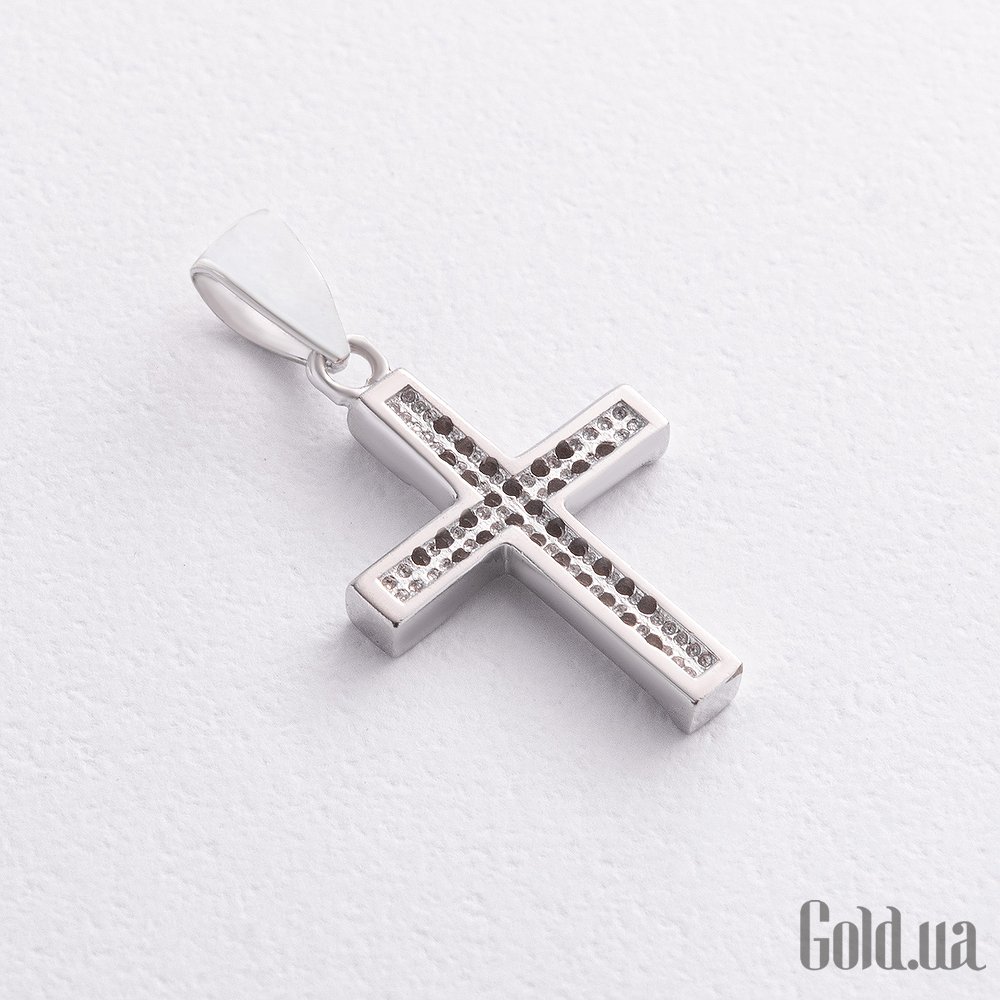 Серебряный крестик с фианитами onx131592 – изображение 2