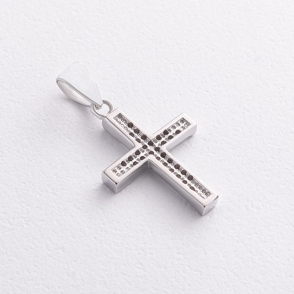 Серебряный крестик с фианитами onx131592 – изображение 2