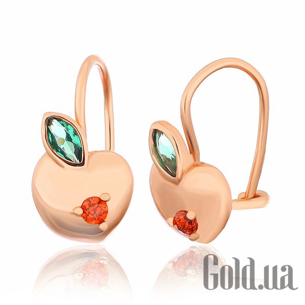 

Серьги Silvex925, Серебряные серьги с куб. циркониями в позолоте