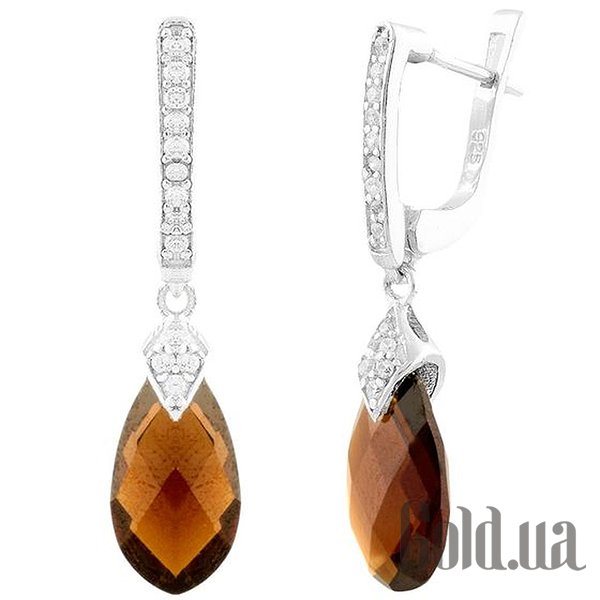 

Серьги с подвесками Fresh Jewelry, Серебряные серьги с гранатами и куб. циркониями