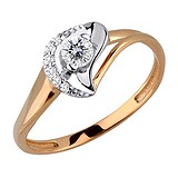Женское золотое кольцо с камнями Swarovski, 1515600