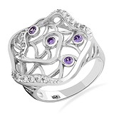 Женское серебряное кольцо с куб. циркониями, 1665104