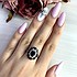 Женское серебряное кольцо с гранатами и куб. циркониями - фото 3
