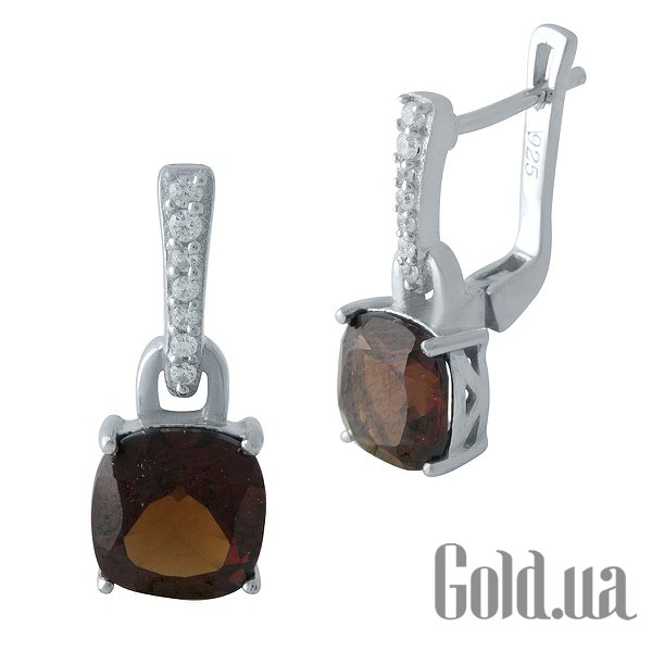 

Серьги Fresh Jewelry, Серебряные серьги с гранатами и куб. циркониями