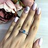 Женское серебряное кольцо с синт. аквамарином и куб. циркониями - фото 3