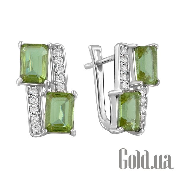 

Серьги Fresh Jewelry, Серебряные серьги с куб. циркониями и султанитами