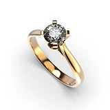 Золотое кольцо с бриллиантом, 1768272