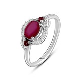 Женское серебряное кольцо с куб. циркониями и рубинами, 1771600