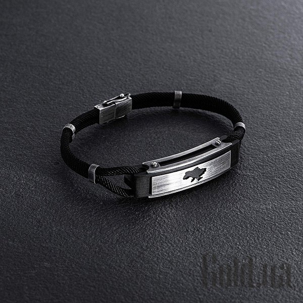 

Шнурок на руку Украина, Шелковый шнурок на руку с серебряными вставками, 23