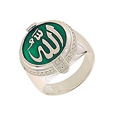 Мужское серебряное кольцо с куб. циркониями и эмалью, 1546321