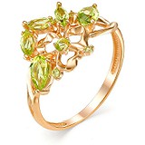 Женское золотое кольцо с хризолитами, 1553745